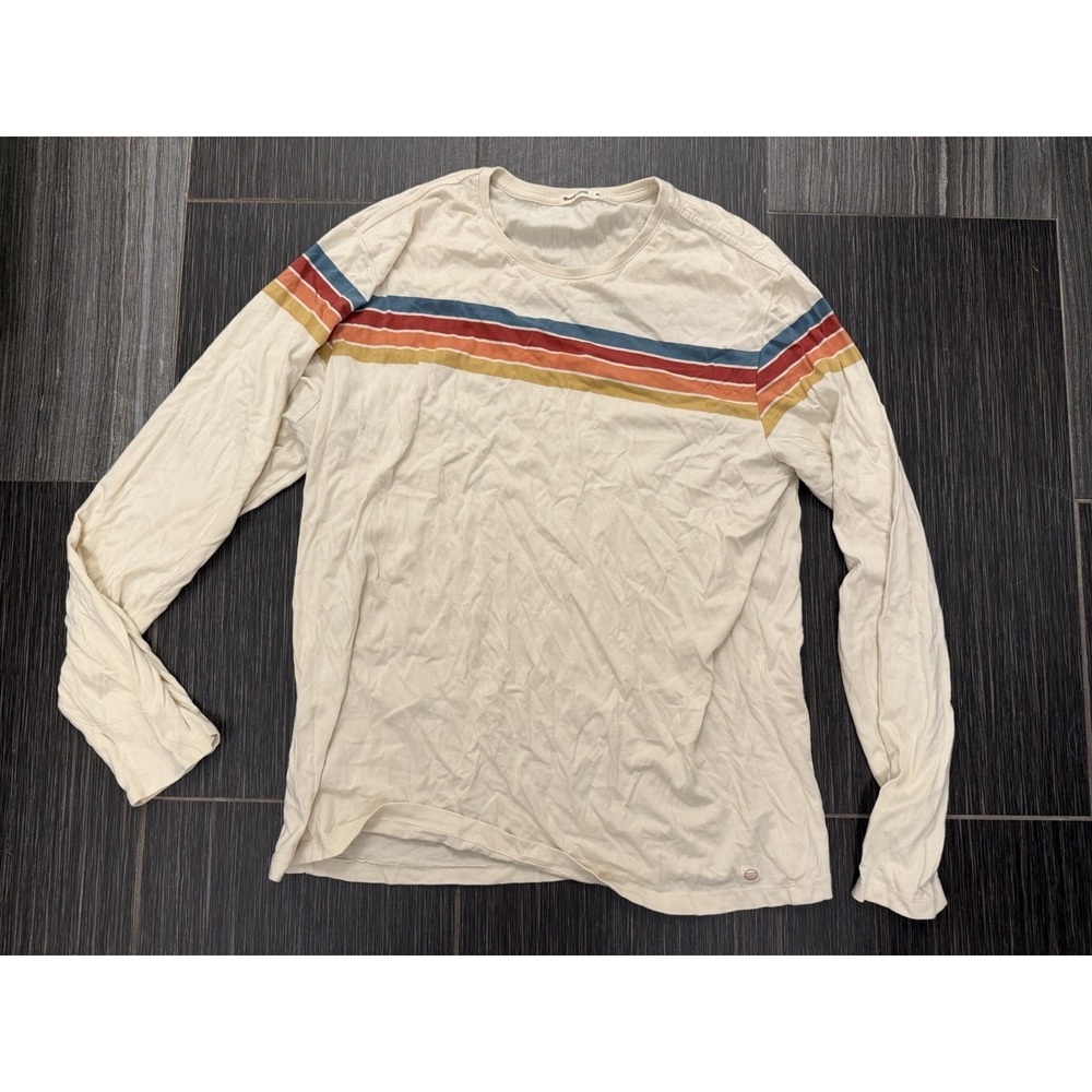 Marine Layer Shirt Mens Sz XL Engineered Sunset Stripe Long Sleeve Crew Neck